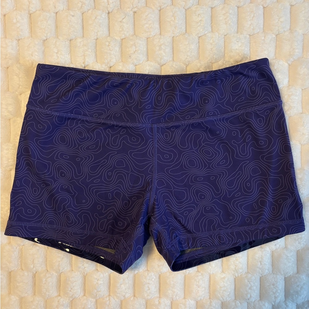 Women's Athletic Purple Patterned Shorts